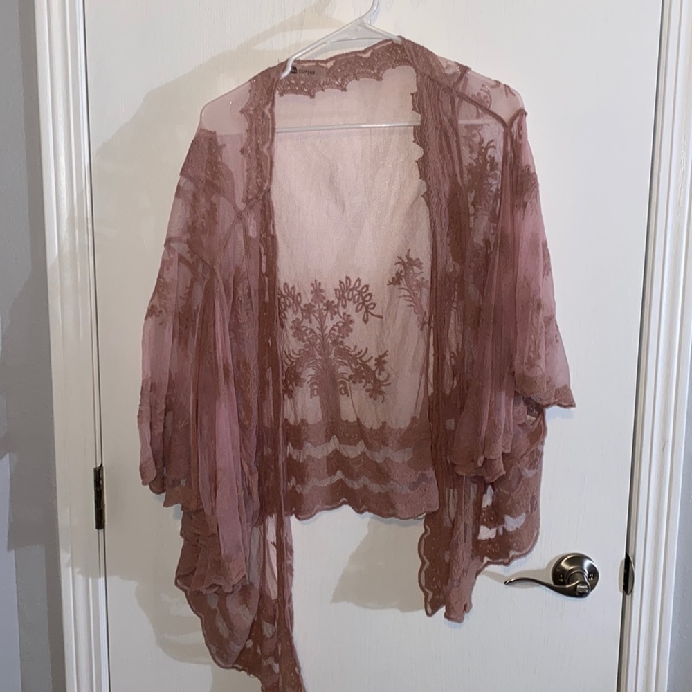 Cupshe Medium Blush Lace Kimono